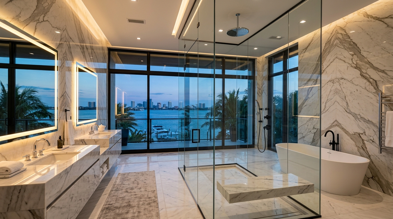 Luxury Sarasota Master Bathroom Plumbing Engineering